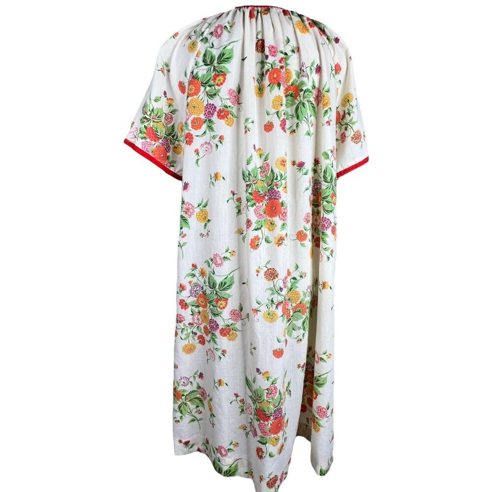 Vintage Models Coat House Coat Size  Floral Snap Front Duster Muumuu Robe - Picture 5 of 6